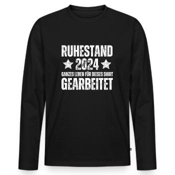 Retirement 2024 Worked all life - Men's Premium Organic Long Sleeve Shirt - black - Front - Nico (187cm)