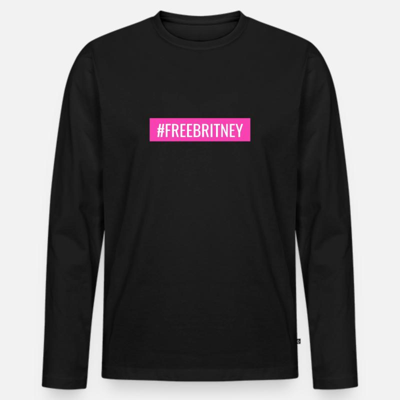 Freie Britney - Männer Premium Bio Langarmshirt - Schwarz