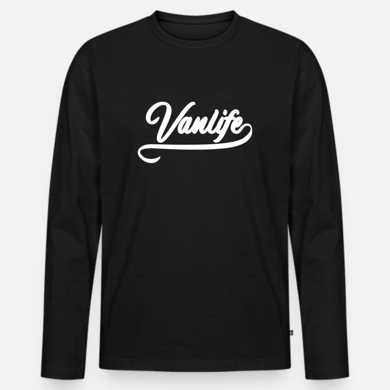 Van-Leben - Männer Premium Bio Langarmshirt - Schwarz