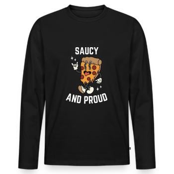 Grivois et fier - T-shirt manches longues Premium bio Homme - noir - Devant - Nico (187cm)