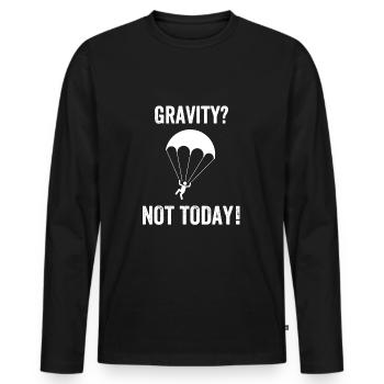 Gravity? Not Today! - Männer Premium Bio Langarmshirt - Schwarz - Vorne - Nico (187cm)
