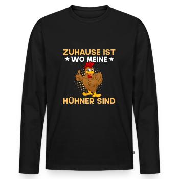Home is where my chickens are - Men's Premium Organic Long Sleeve Shirt - black - Front - Nico (187cm)