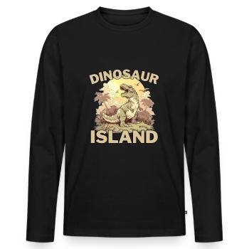 Dinosaur Island - Men's Premium Organic Long Sleeve Shirt - black - Front - Nico (187cm)
