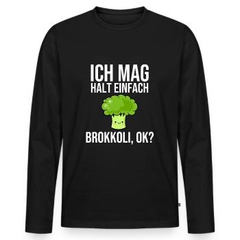 I just like broccoli ok - Men's Premium Organic Long Sleeve Shirt - black - Front - Nico (187cm)