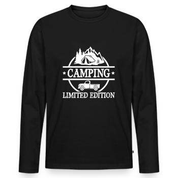 Camping Limited Edition - Männer Premium Bio Langarmshirt - Schwarz - Vorne - Nico (187cm)