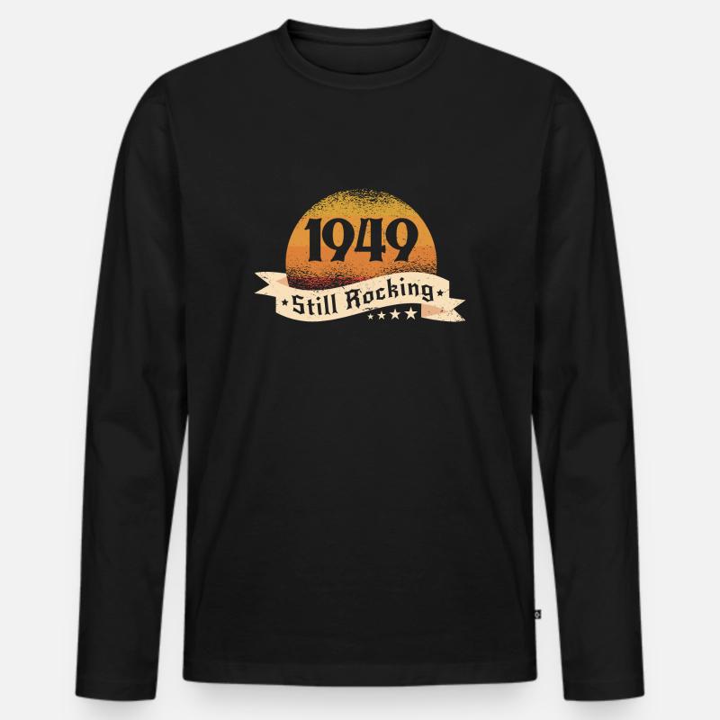 1949 - Männer Premium Bio Langarmshirt - Schwarz
