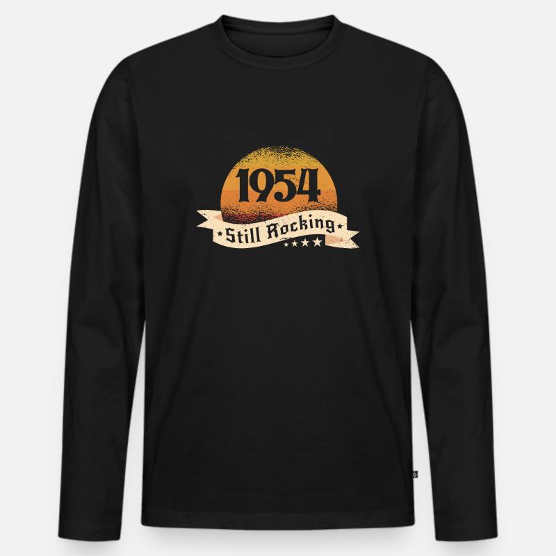 1954 - Männer Premium Bio Langarmshirt - Schwarz