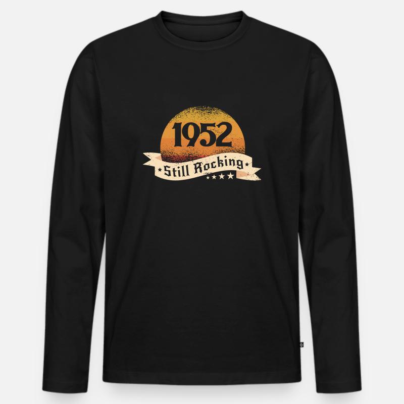 1952 - Männer Premium Bio Langarmshirt - Schwarz