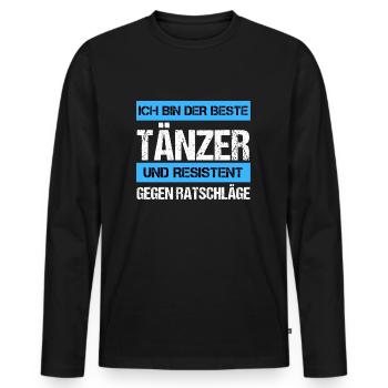 Danseuse résistante - T-shirt manches longues Premium bio Homme - noir - Devant - Nico (187cm)