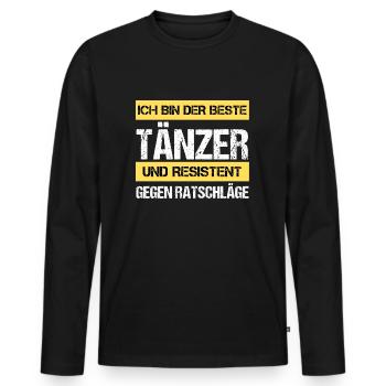 Danseuse résistante - T-shirt manches longues Premium bio Homme - noir - Devant - Nico (187cm)