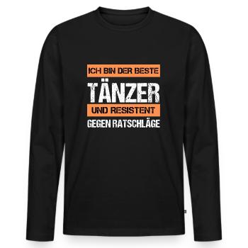 Danseuse résistante - T-shirt manches longues Premium bio Homme - noir - Devant - Nico (187cm)