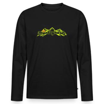 muntagnards - Die Bergler in Bündner Romanisch - Männer Premium Bio Langarmshirt - Schwarz - Vorne - Nico (187cm)
