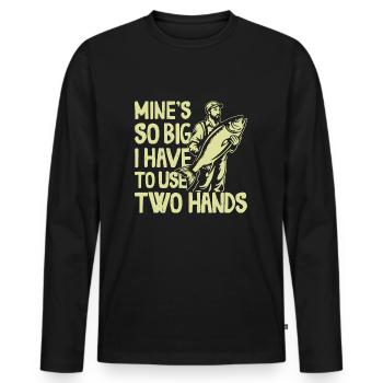Des mines si grosses que je dois utiliser une perche à deux mains - T-shirt manches longues Premium bio Homme - noir - Devant - Nico (187cm)