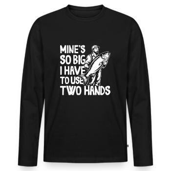 Des mines si grosses que je dois utiliser une perche à deux mains - T-shirt manches longues Premium bio Homme - noir - Devant - Nico (187cm)