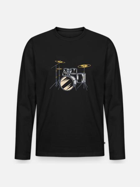 Drums Drummer Drums Drummers - Men's Premium Organic Long Sleeve Shirt - black
