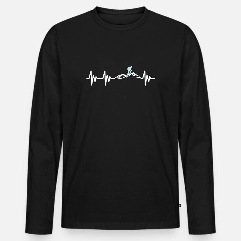 Bergsteigen Mountains Hiking Climbing - Männer Premium Bio Langarmshirt - Schwarz