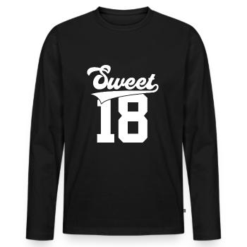 18ÈME ANNIVERSAIRE SWEET 18 - T-shirt manches longues Premium bio Homme - noir - Devant - Nico (187cm)