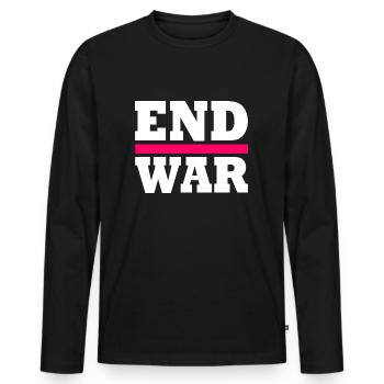End war - Männer Premium Bio Langarmshirt - Schwarz - Vorne - Nico (187cm)