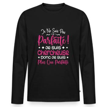 A more than perfect Researcher, a dream job - Men's Premium Organic Long Sleeve Shirt - black - Front - Nico (187cm)