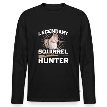Lustige Eichhörnchen Jagd Zitat Forent Tier Jäger - Männer Premium Bio Langarmshirt - Schwarz - Vorne - Nico (187cm)