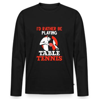 Ping Pong joueur de ping-pong ping-pong - T-shirt manches longues Premium bio Homme - noir - Devant - Nico (187cm)