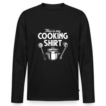 Cuisine cuisine amusante cuisine - T-shirt manches longues Premium bio Homme - noir - Devant - Nico (187cm)