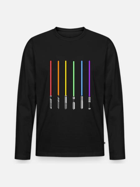 LGBT Stolz Schwerter Lesbisch Schwul - Männer Premium Bio Langarmshirt - Schwarz