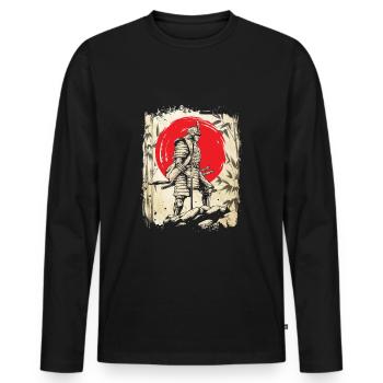 Samurai Warrior Japanese Swordsman Japan - Men's Premium Organic Long Sleeve Shirt - black - Front - Nico (187cm)