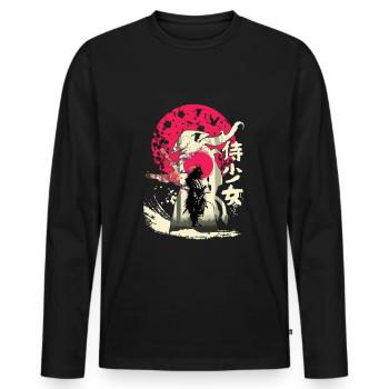 Dead Japanese Samurai Japan Swordsman - Men's Premium Organic Long Sleeve Shirt - black - Front - Nico (187cm)