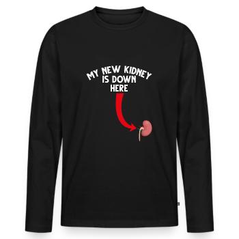 Witziger Empfänger Nierentransplantation - Männer Premium Bio Langarmshirt - Schwarz - Vorne - Nico (187cm)