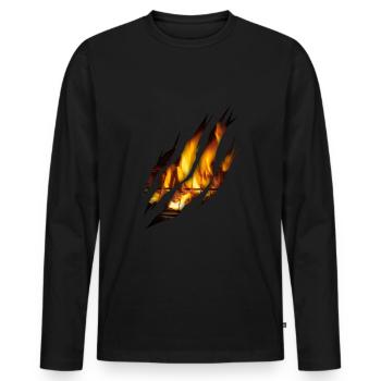 Meat and BBQ lovers grill - Men's Premium Organic Long Sleeve Shirt - black - Front - Nico (187cm)