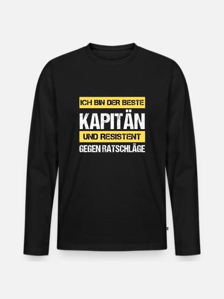 Capitaine résistant - T-shirt manches longues Premium bio Homme - noir