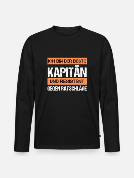 Resistant Captain - Men's Premium Organic Long Sleeve Shirt - black
