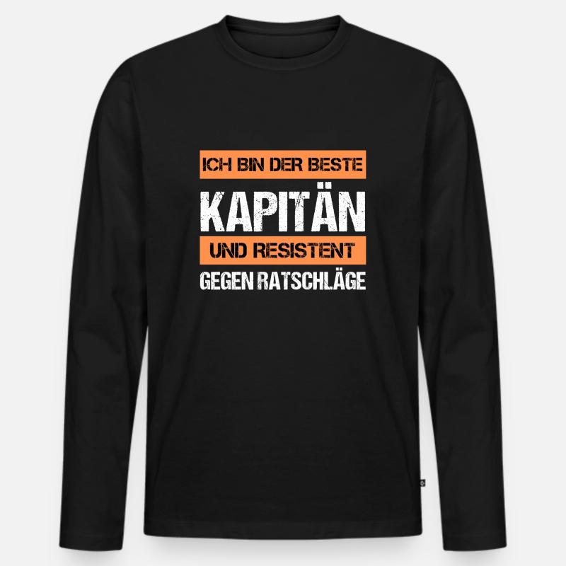 Resistant Captain - Men's Premium Organic Long Sleeve Shirt - black