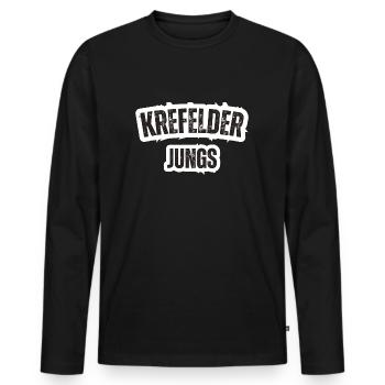 Krefelder Jungs - Männer Premium Bio Langarmshirt - Schwarz - Vorne - Nico (187cm)