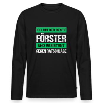 Resistant Forester - Men's Premium Organic Long Sleeve Shirt - black - Front - Nico (187cm)