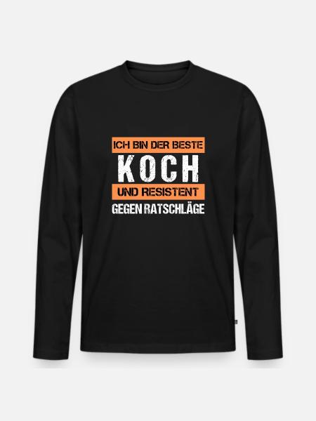 Cuisson résistante - T-shirt manches longues Premium bio Homme - noir