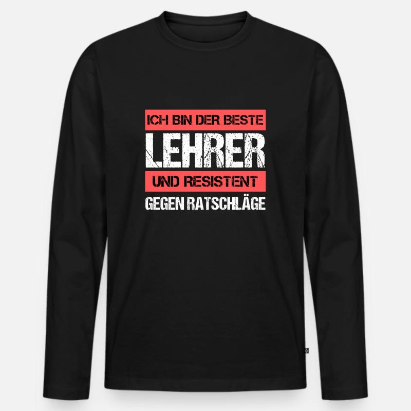 Resistenter Lehrer - Männer Premium Bio Langarmshirt - Schwarz