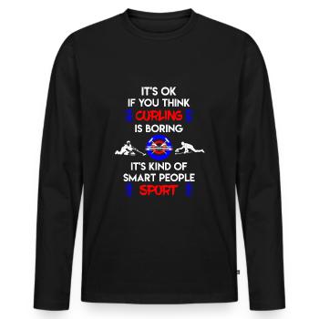 Curling curling - Men's Premium Organic Long Sleeve Shirt - black - Front - Nico (187cm)