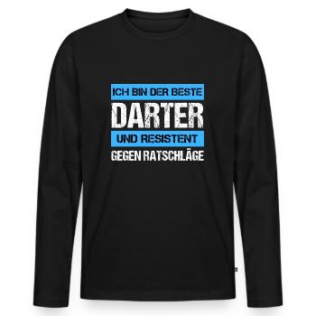 Dard résistant - T-shirt manches longues Premium bio Homme - noir - Devant - Nico (187cm)