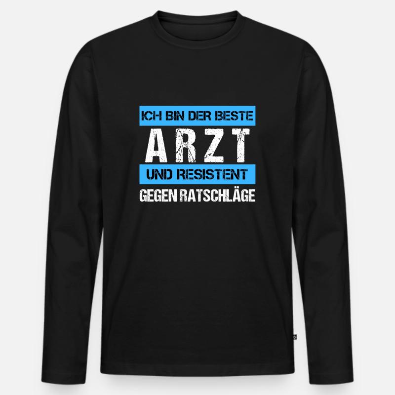 Resistenter Arzt - Männer Premium Bio Langarmshirt - Schwarz
