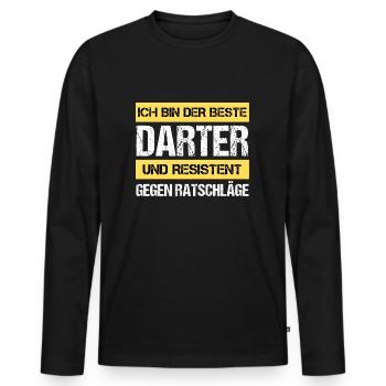 Dard résistant - T-shirt manches longues Premium bio Homme - noir - Devant - Nico (187cm)
