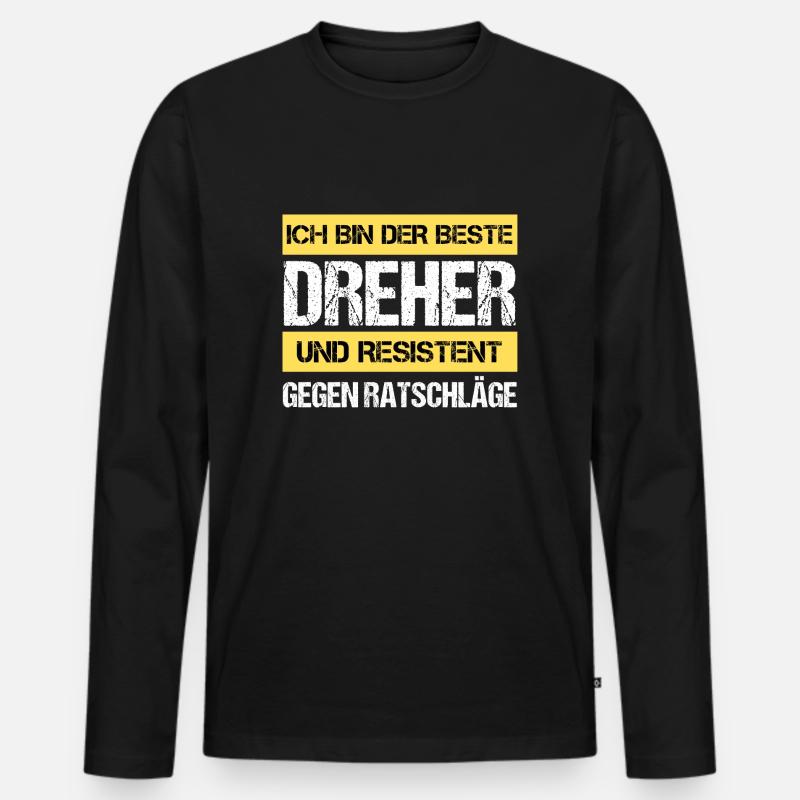 Resistenter Dreher - Männer Premium Bio Langarmshirt - Schwarz