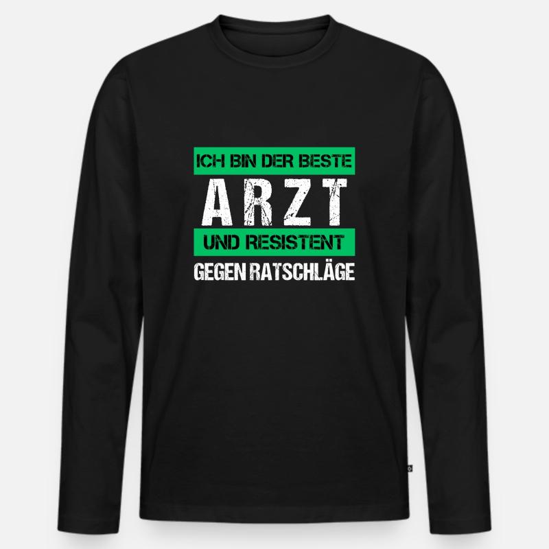 Resistenter Arzt - Männer Premium Bio Langarmshirt - Schwarz