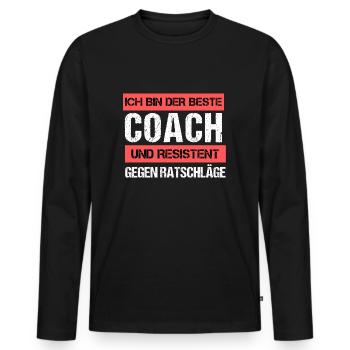 Resistant Coach - Men's Premium Organic Long Sleeve Shirt - black - Front - Nico (187cm)