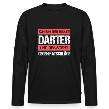 Dard résistant - T-shirt manches longues Premium bio Homme - noir - Devant - Nico (187cm)