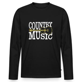 country music - Männer Premium Bio Langarmshirt - Schwarz - Vorne - Nico (187cm)