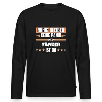 Ruhig bleiben ich bin Tänzer - Männer Premium Bio Langarmshirt - Schwarz - Vorne - Nico (187cm)