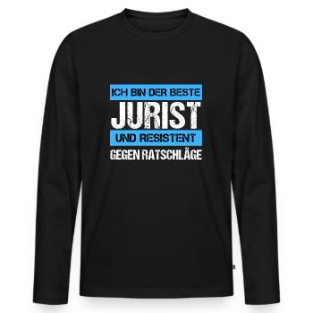 Resistenter Jurist - Männer Premium Bio Langarmshirt - Schwarz - Vorne - Nico (187cm)