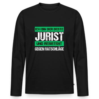 Resistenter Jurist - Männer Premium Bio Langarmshirt - Schwarz - Vorne - Nico (187cm)